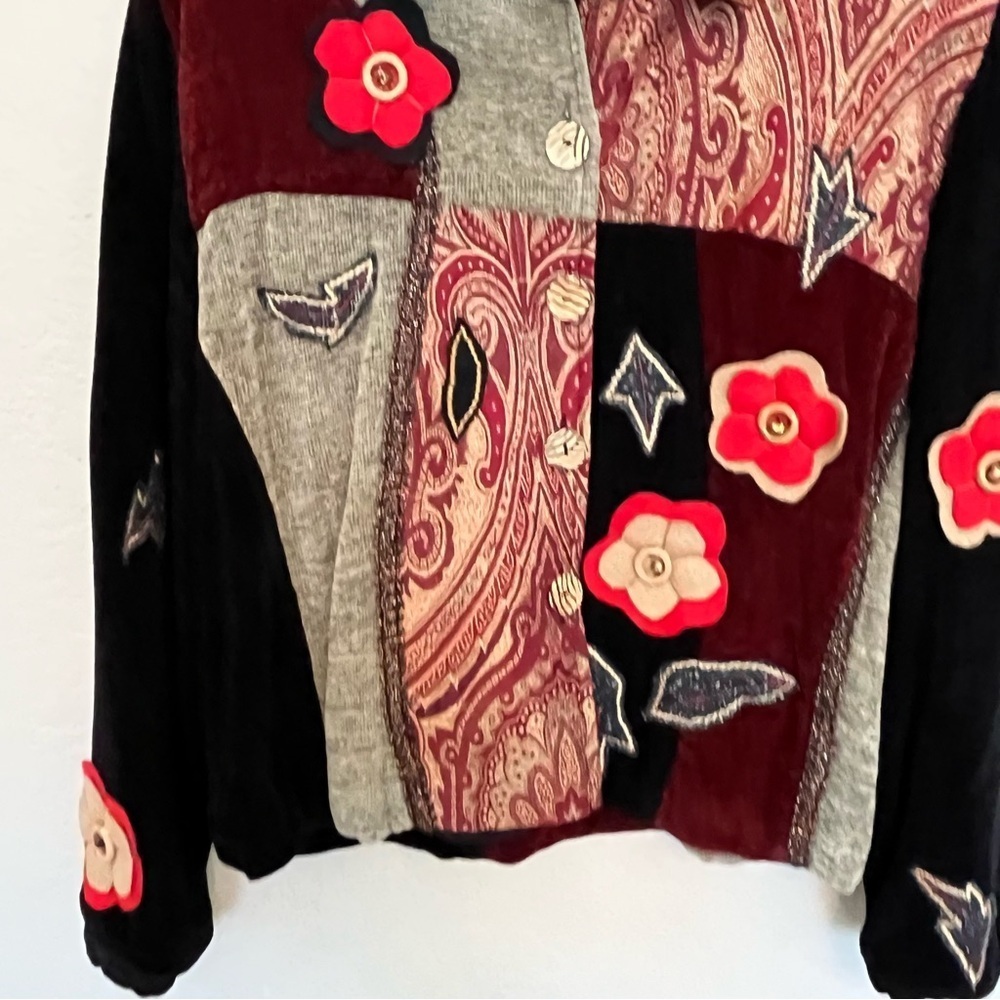 Alex Kim by Allure Vintage Boho Patchwork Button Down Jacket or Blazer Size XL - Picture 4 of 16